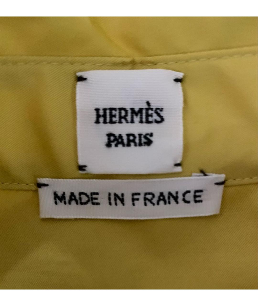 HERMES Желтое хлопковое повседневное платье, фото 3