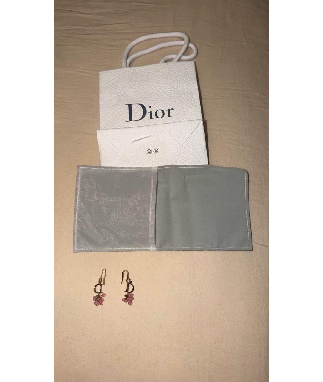 CHRISTIAN DIOR Золотые металлические серьги, фото 2