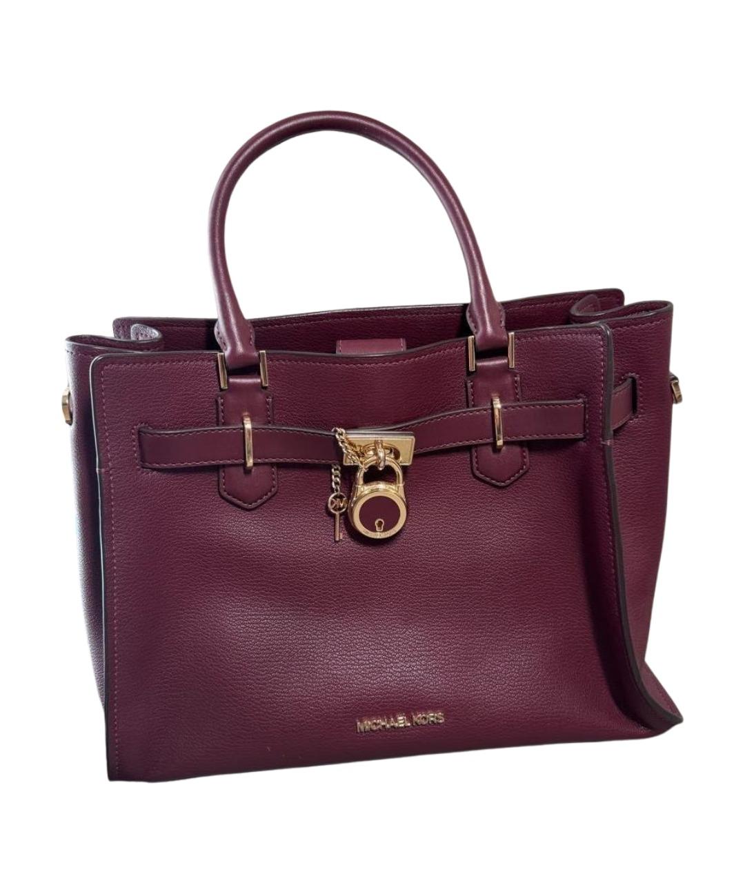 MICHAEL KORS Бордовая кожаная сумка через плечо, фото 1