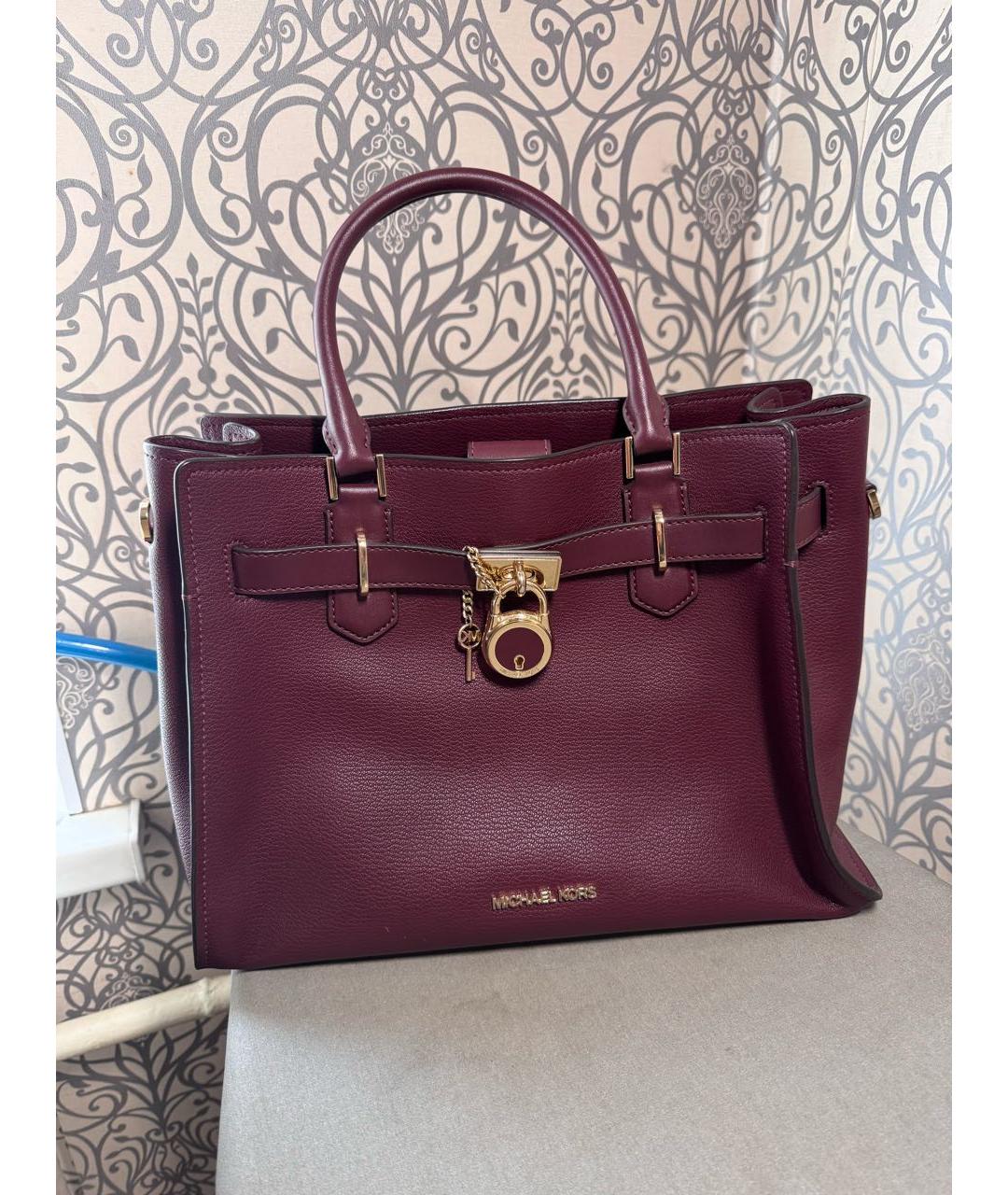 MICHAEL KORS Бордовая кожаная сумка через плечо, фото 8