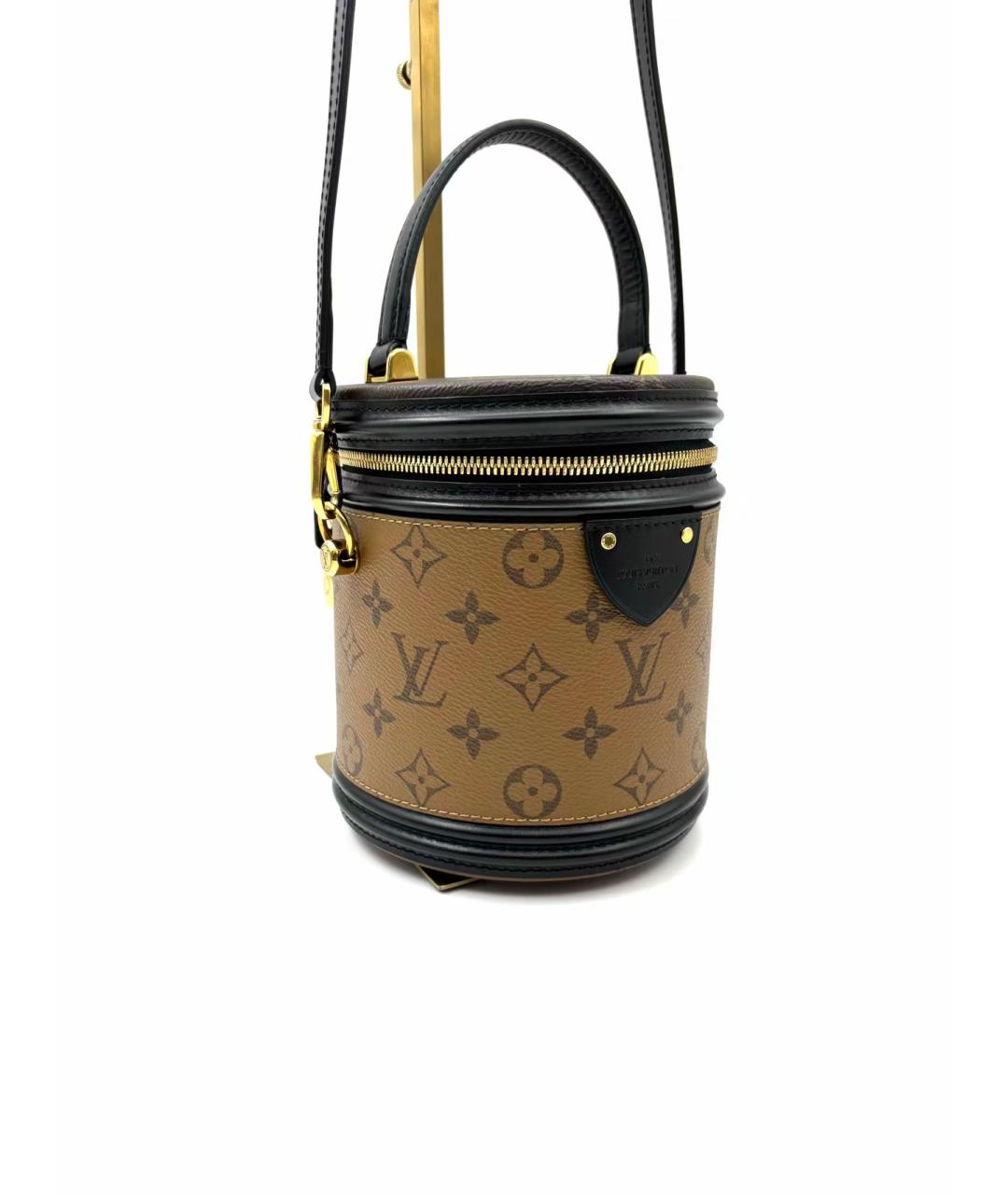 LOUIS VUITTON Коричневая сумка с короткими ручками из канвы, фото 4