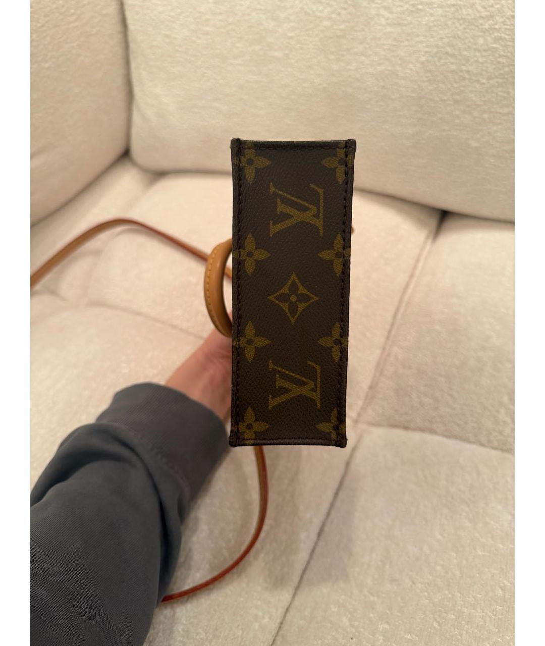 LOUIS VUITTON Коричневая сумка с короткими ручками из канвы, фото 5
