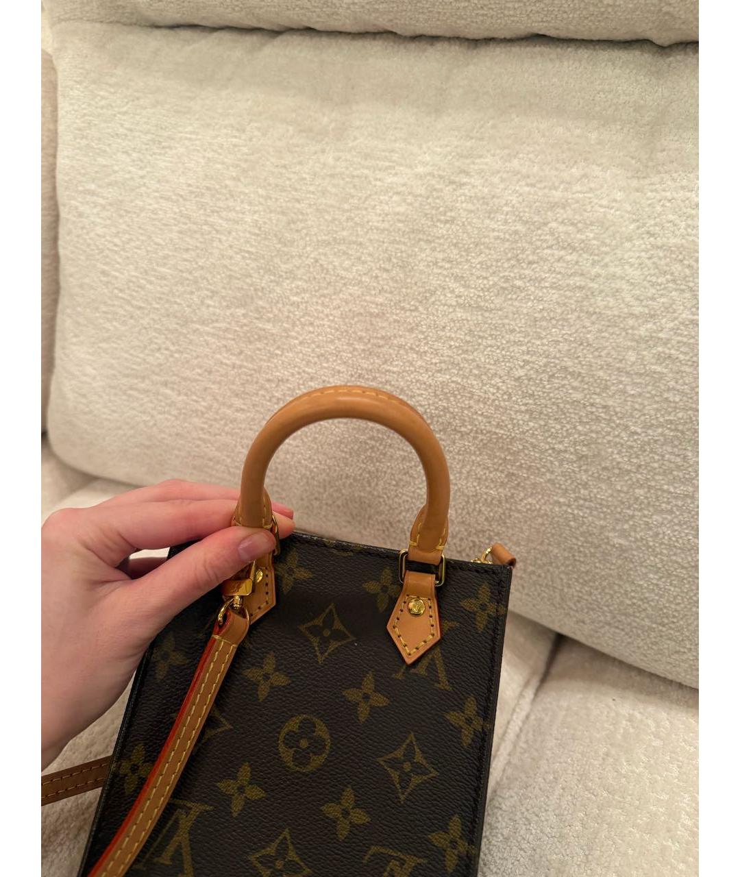 LOUIS VUITTON Коричневая сумка с короткими ручками из канвы, фото 6