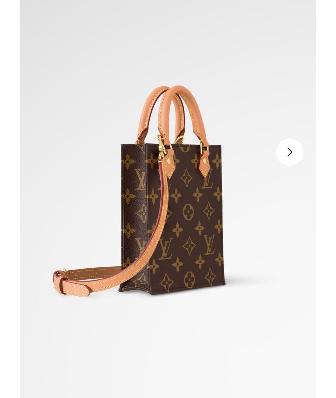LOUIS VUITTON Коричневая сумка с короткими ручками из канвы, фото 2