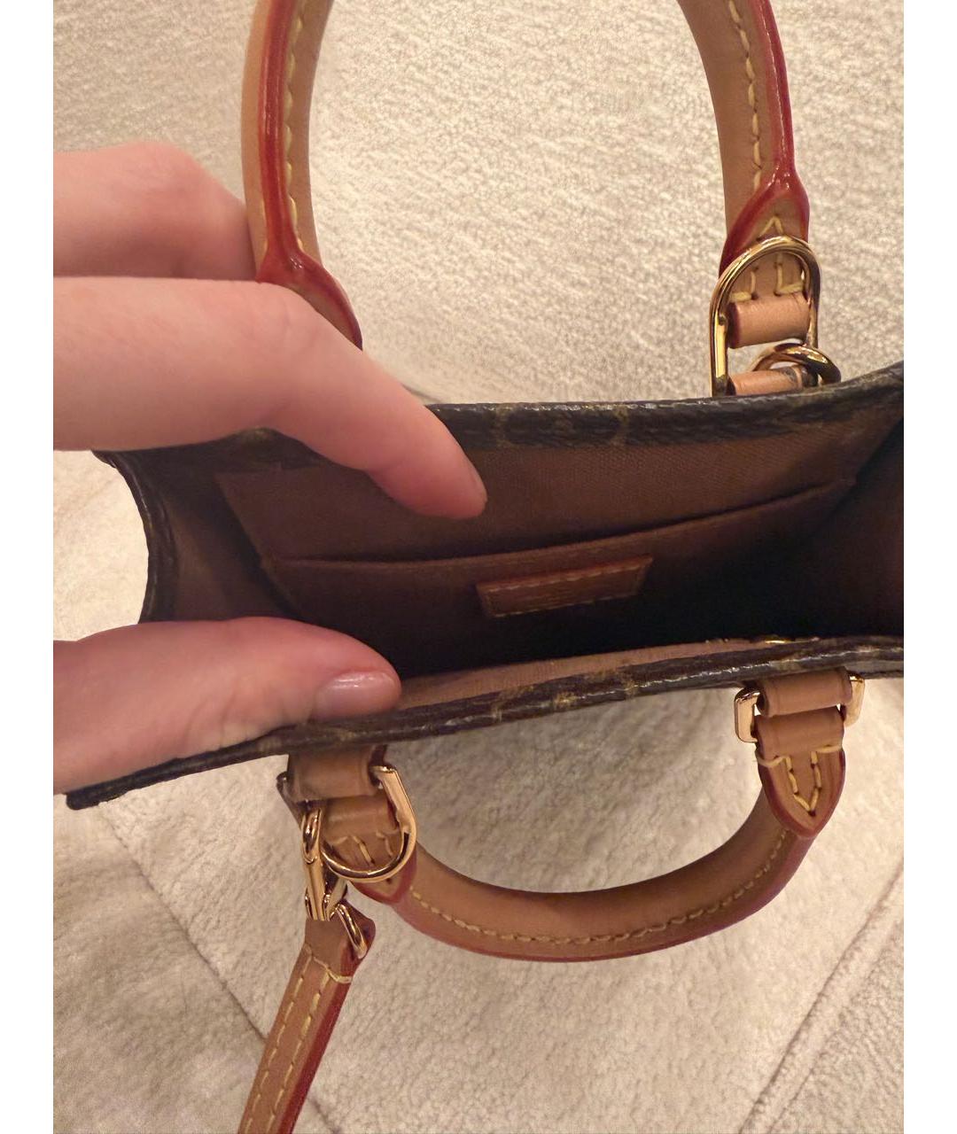 LOUIS VUITTON Коричневая сумка с короткими ручками из канвы, фото 4
