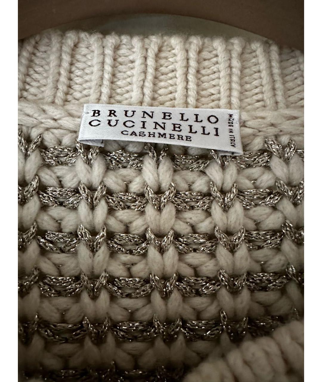 BRUNELLO CUCINELLI Бежевый вискозный джемпер / свитер, фото 3
