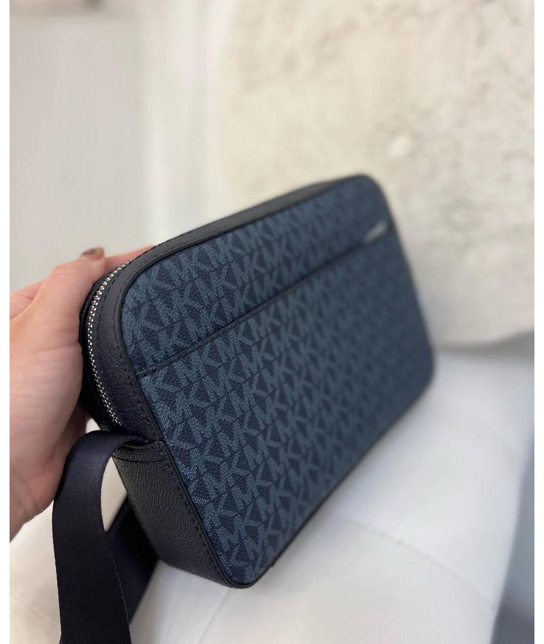 MICHAEL KORS Темно-синяя сумка на плечо из канвы, фото 4