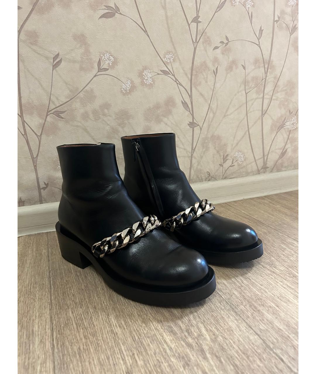 GIVENCHY Черные кожаные ботинки, фото 2