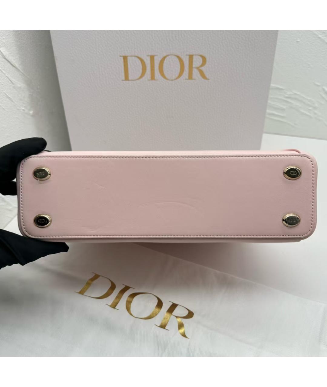 CHRISTIAN DIOR Розовая кожаная сумка через плечо, фото 3