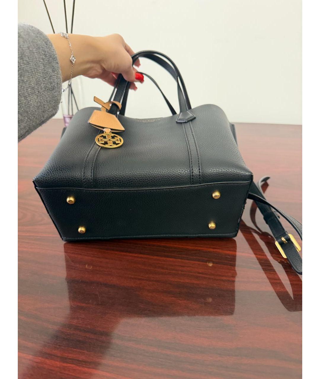 TORY BURCH Черная кожаная сумка через плечо, фото 2