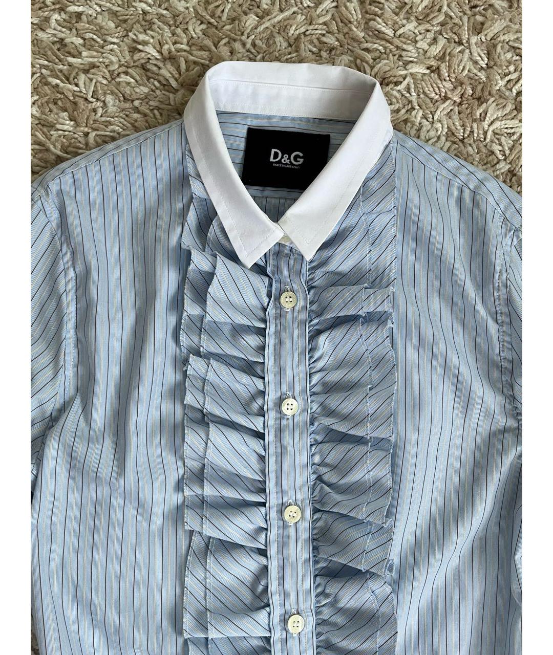 DOLCE&GABBANA Голубая хлопковая рубашка, фото 3