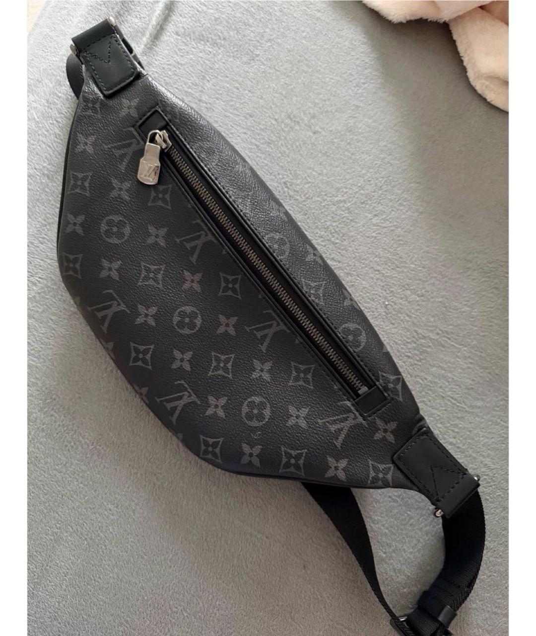 LOUIS VUITTON Черная сумка через плечо из канвы, фото 3