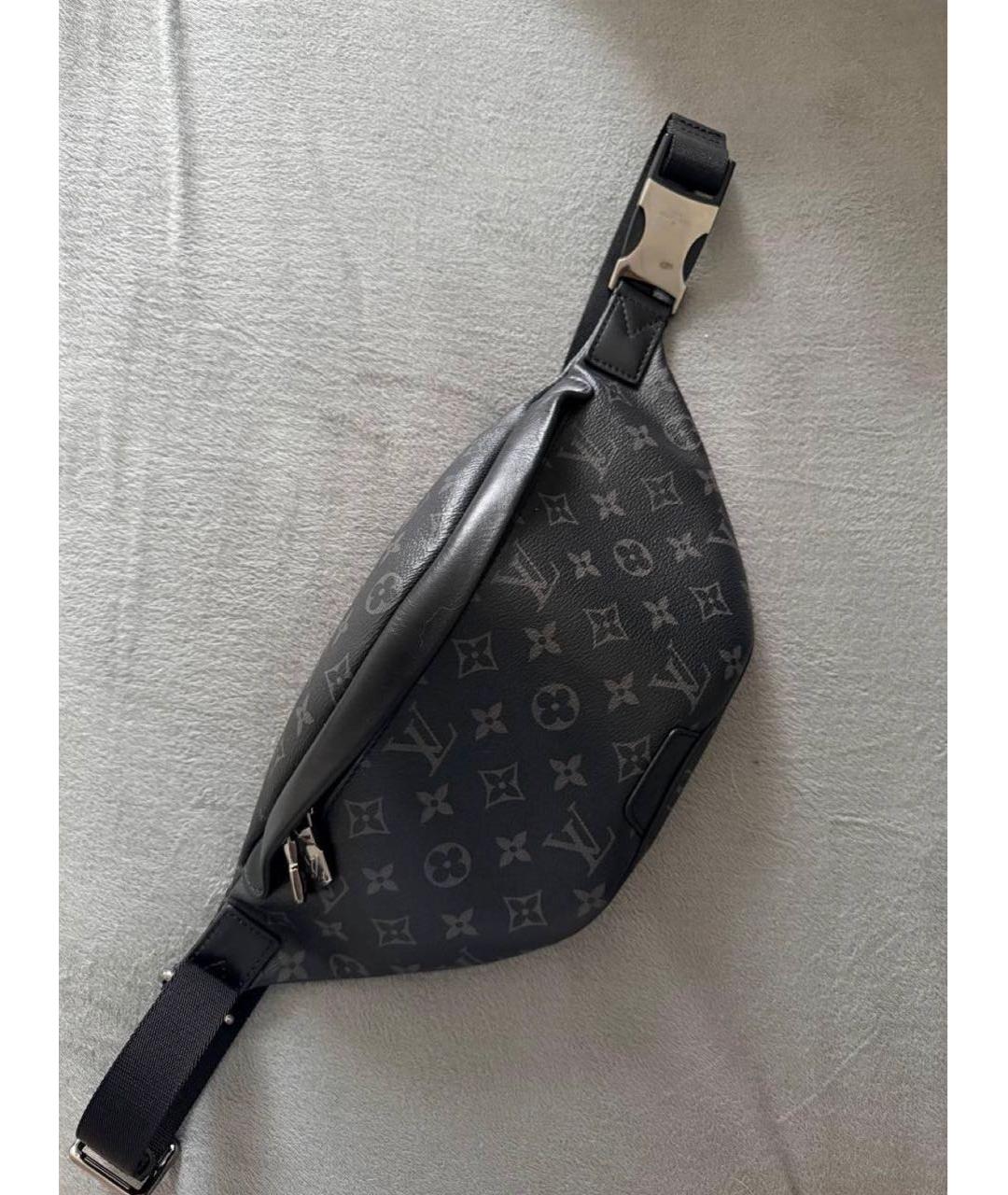 LOUIS VUITTON Черная сумка через плечо из канвы, фото 2