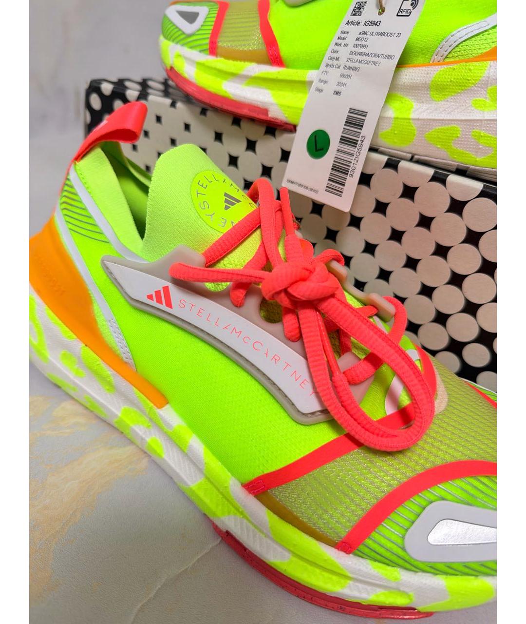 ADIDAS BY STELLA MCCARTNEY Салатовые текстильные кроссовки, фото 3