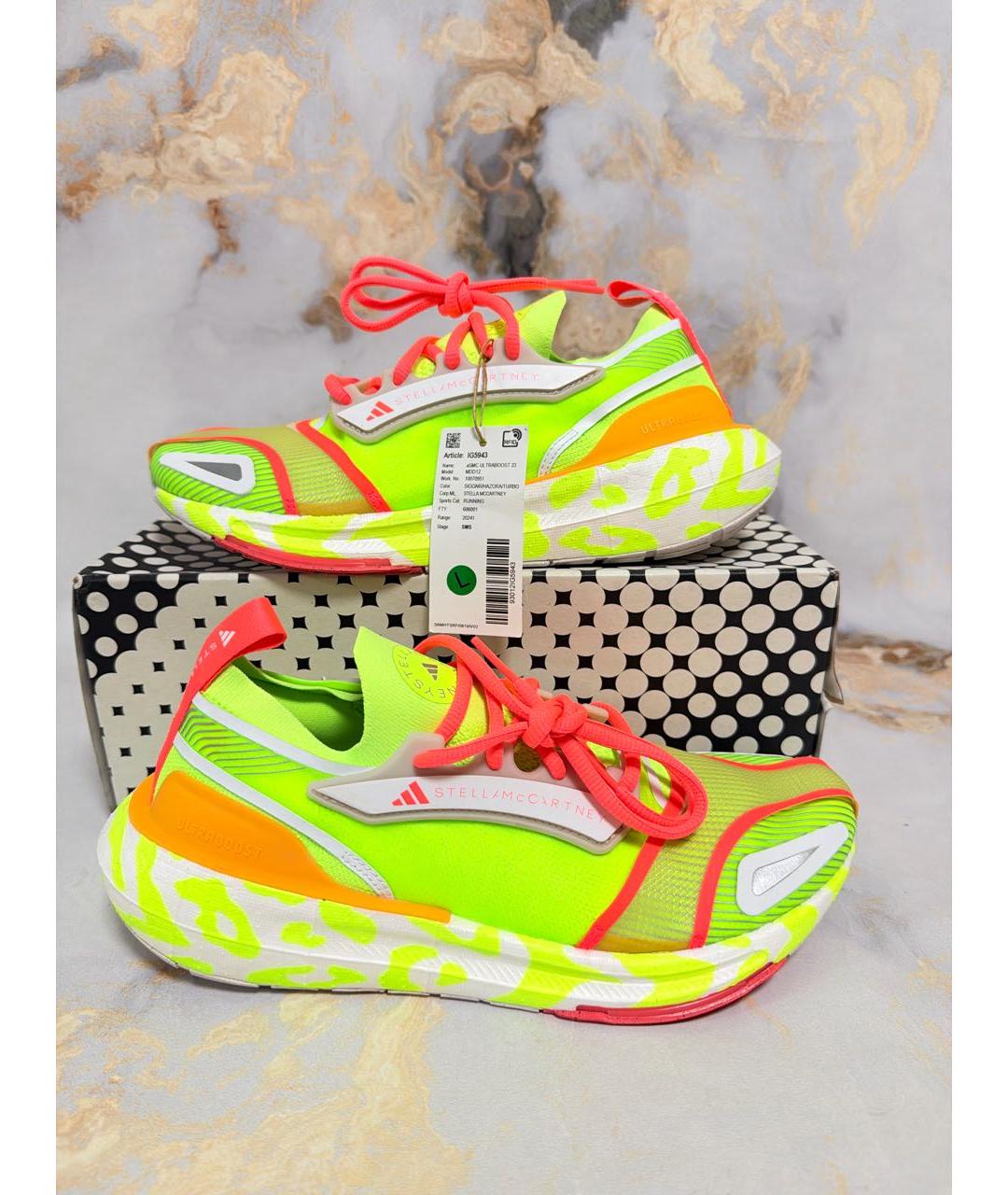 ADIDAS BY STELLA MCCARTNEY Салатовые текстильные кроссовки, фото 2