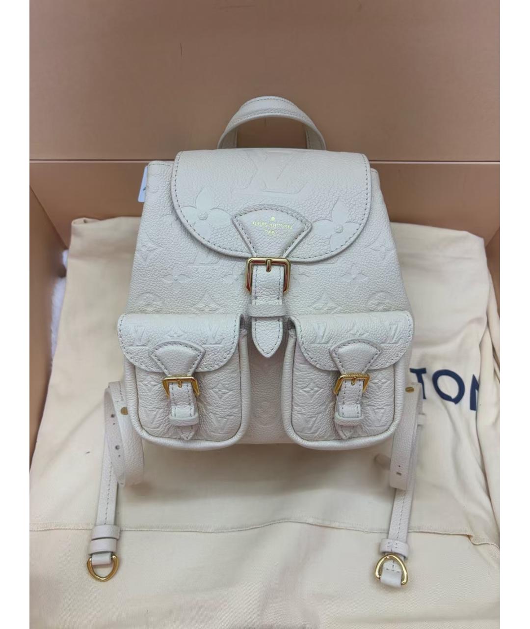 LOUIS VUITTON Белый кожаный рюкзак, фото 6