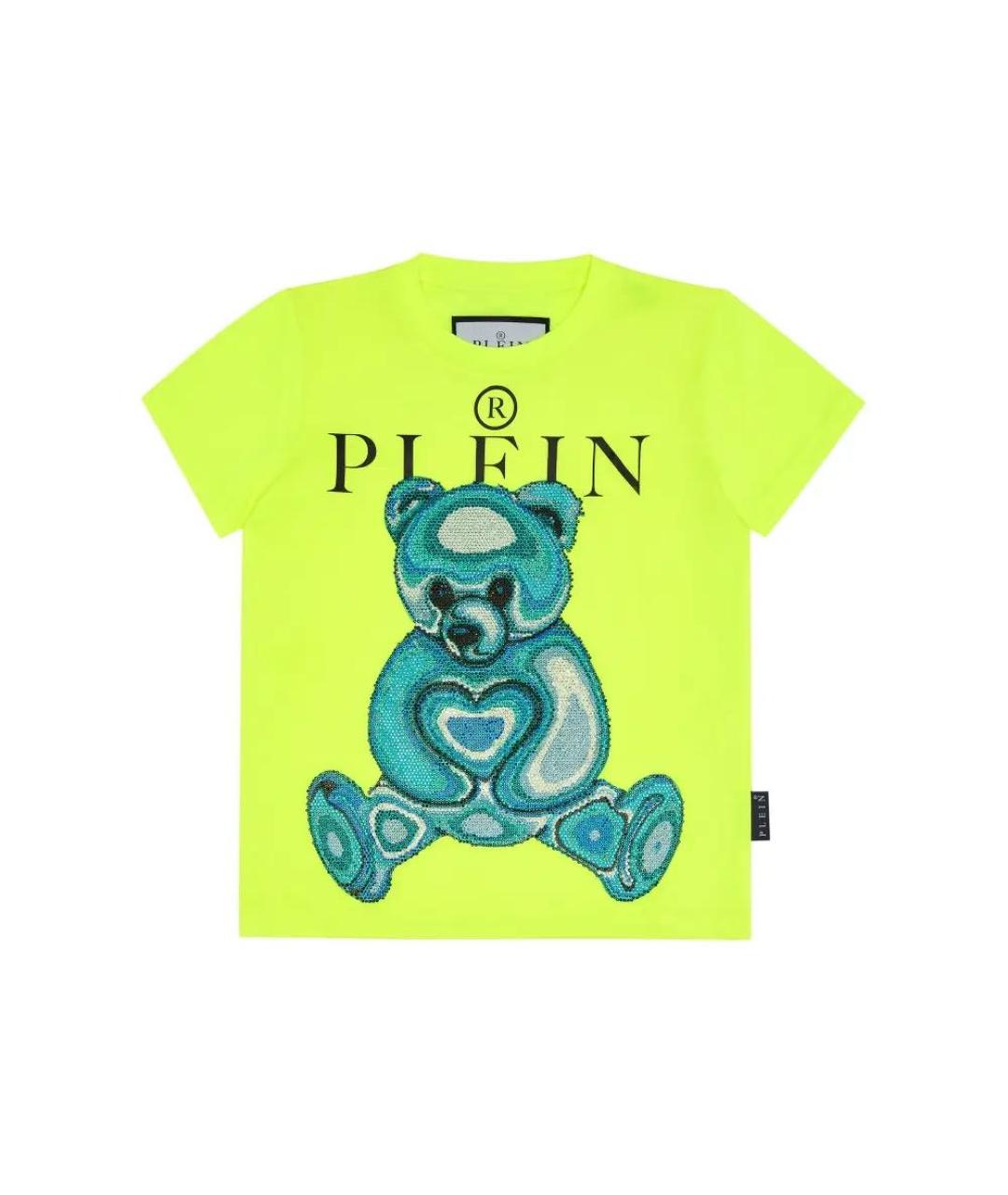 PHILIPP PLEIN Салатовая хлопковая детская футболка, фото 8