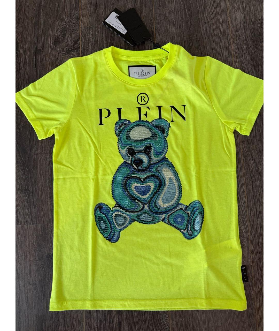 PHILIPP PLEIN Салатовая хлопковая детская футболка, фото 7
