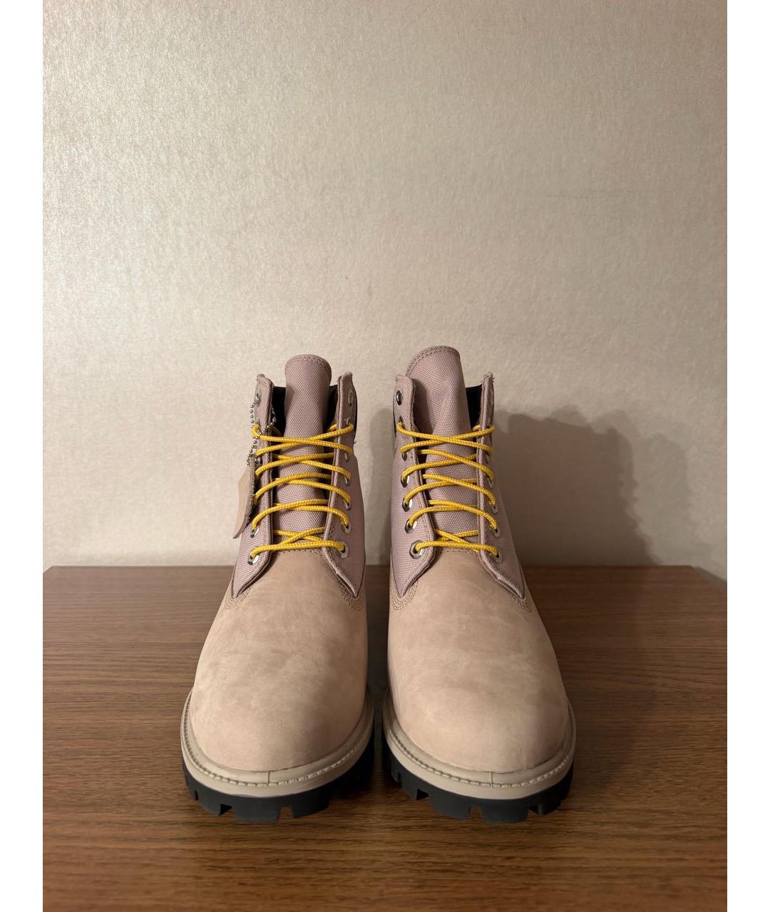 TIMBERLAND Бежевые нубуковые высокие ботинки, фото 2