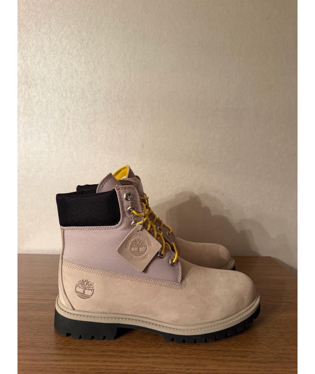 TIMBERLAND Бежевые нубуковые высокие ботинки, фото 7