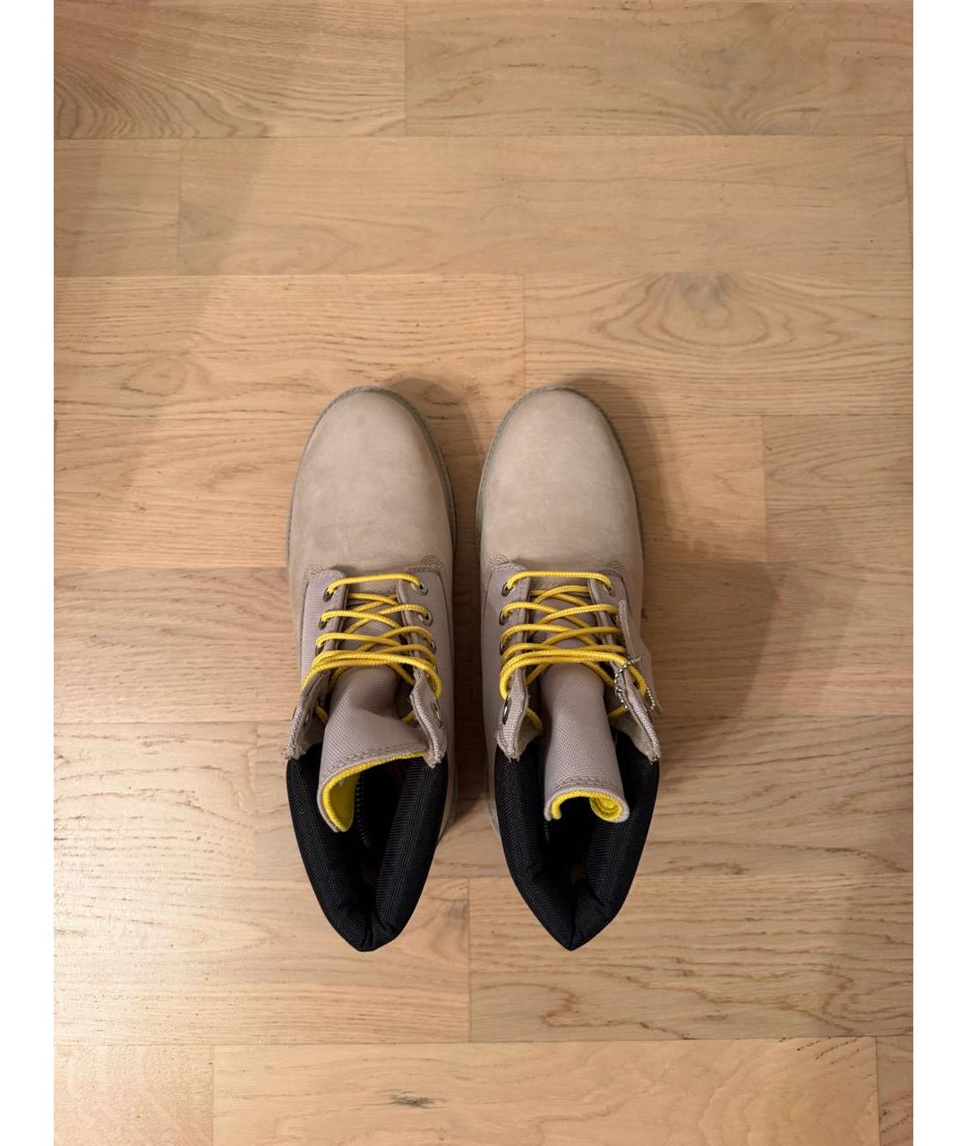 TIMBERLAND Бежевые нубуковые высокие ботинки, фото 3