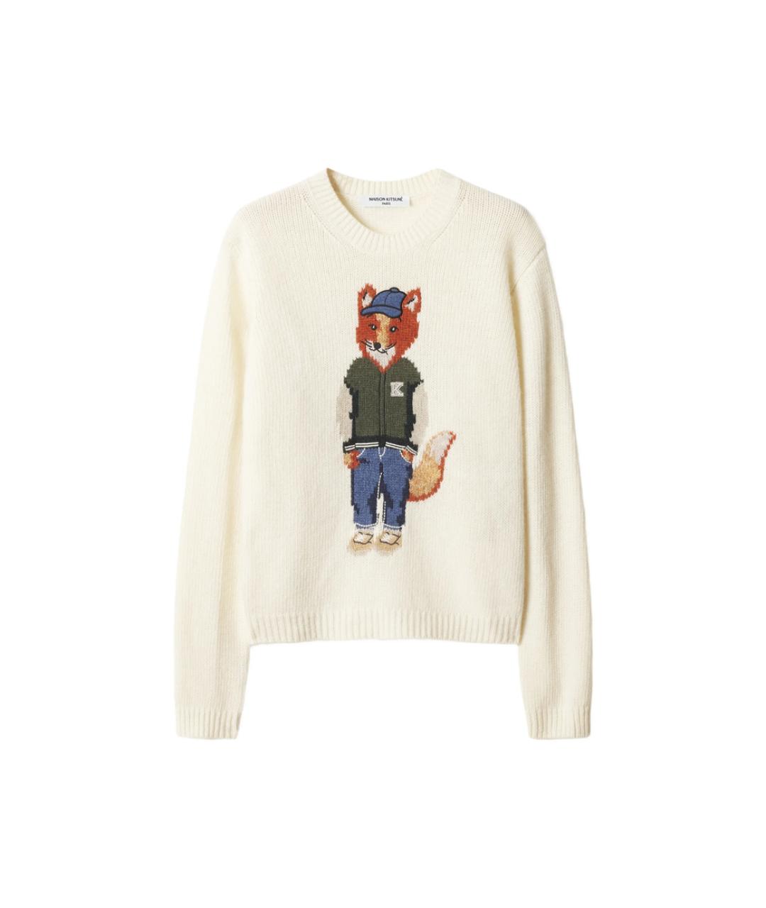 MAISON KITSUNE Бежевый шерстяной джемпер / свитер, фото 1