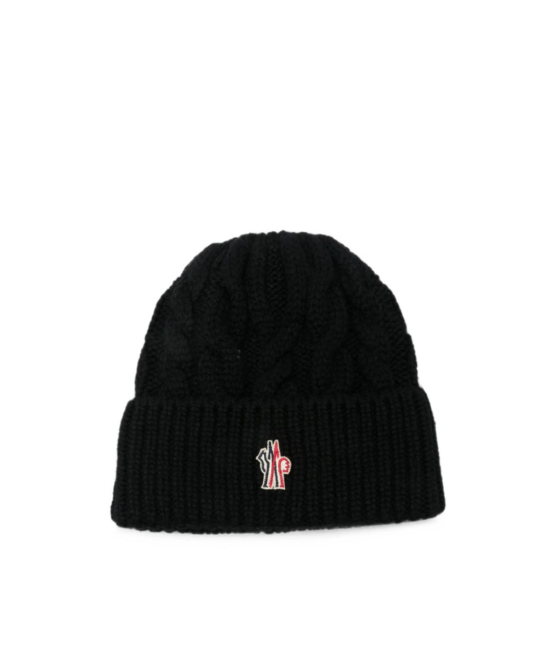 MONCLER GRENOBLE Черная шерстяная шапка, фото 1