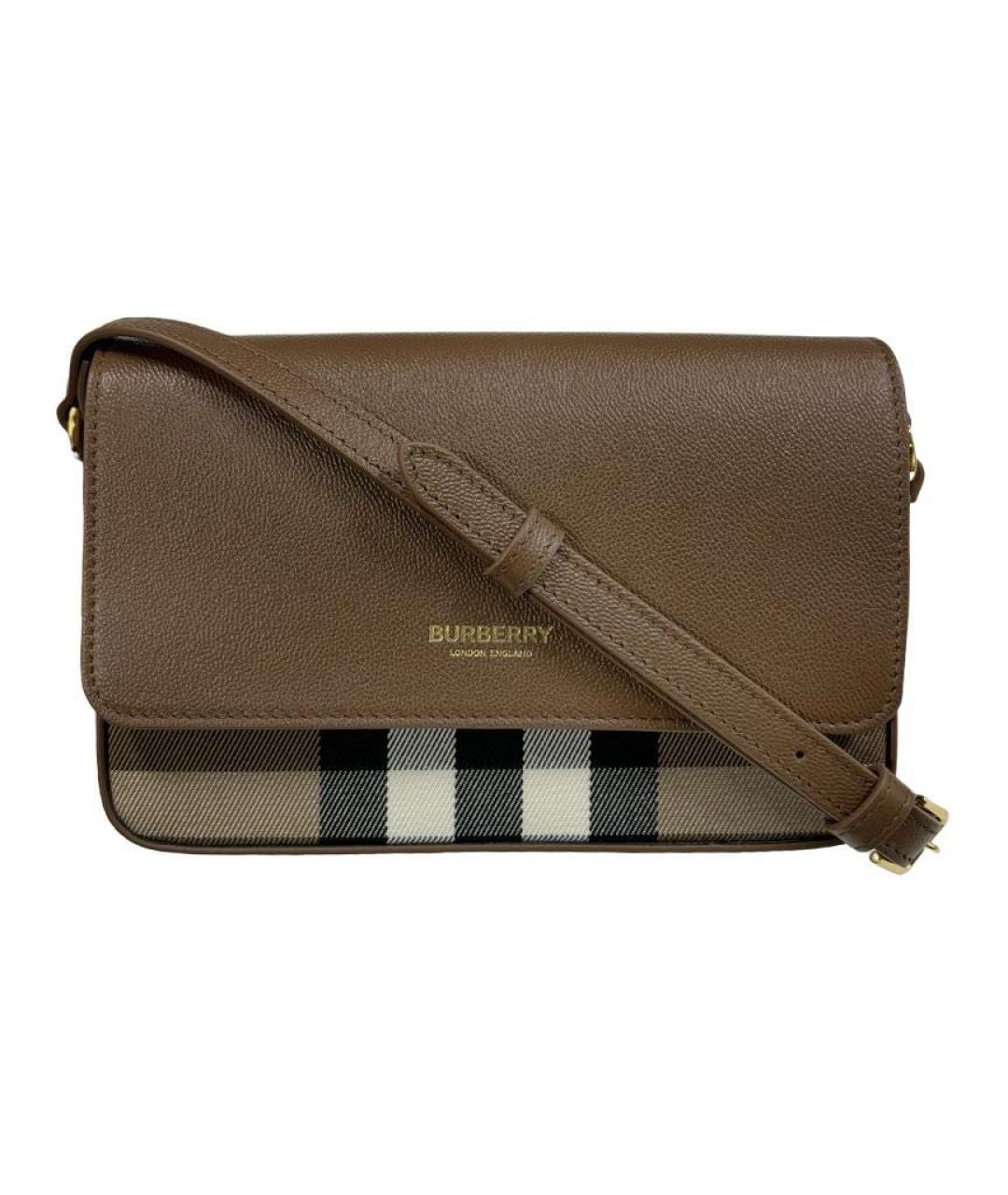 BURBERRY Коричневая кожаная сумка через плечо, фото 1