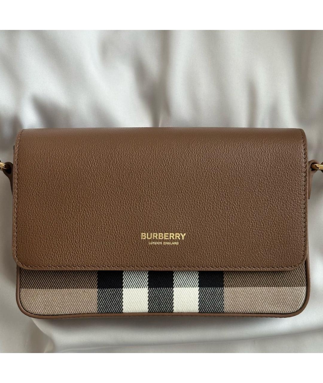 BURBERRY Коричневая кожаная сумка через плечо, фото 5