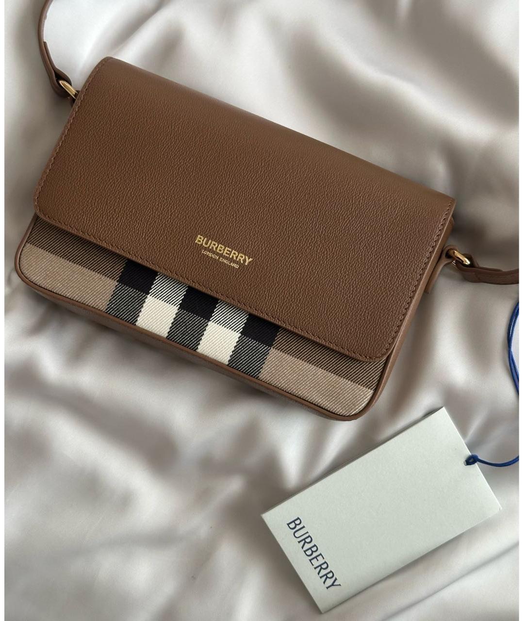 BURBERRY Коричневая кожаная сумка через плечо, фото 3