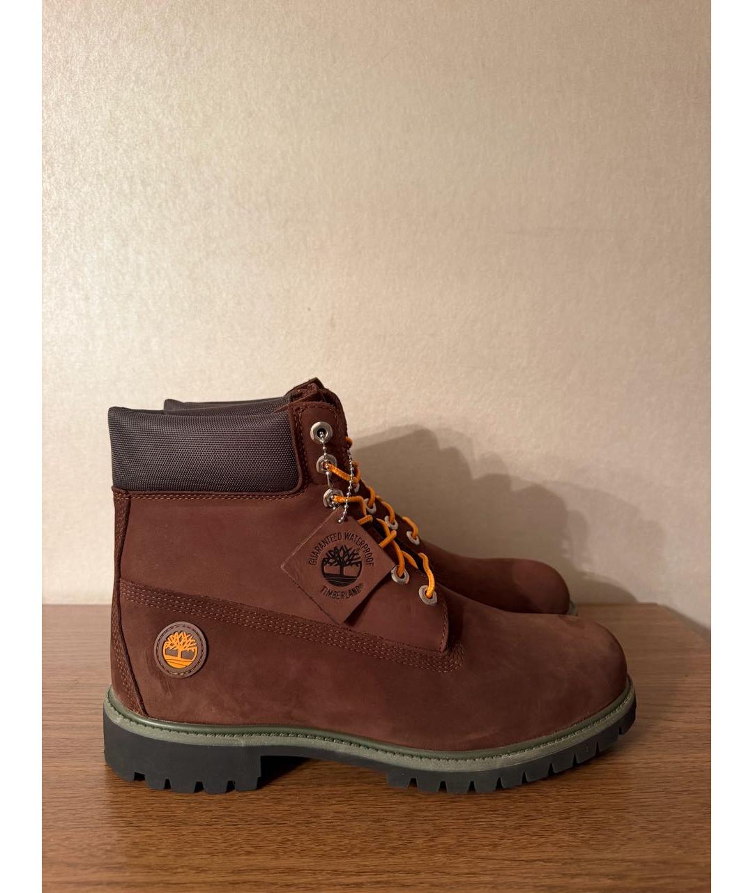 TIMBERLAND Коричневые нубуковые высокие ботинки, фото 7