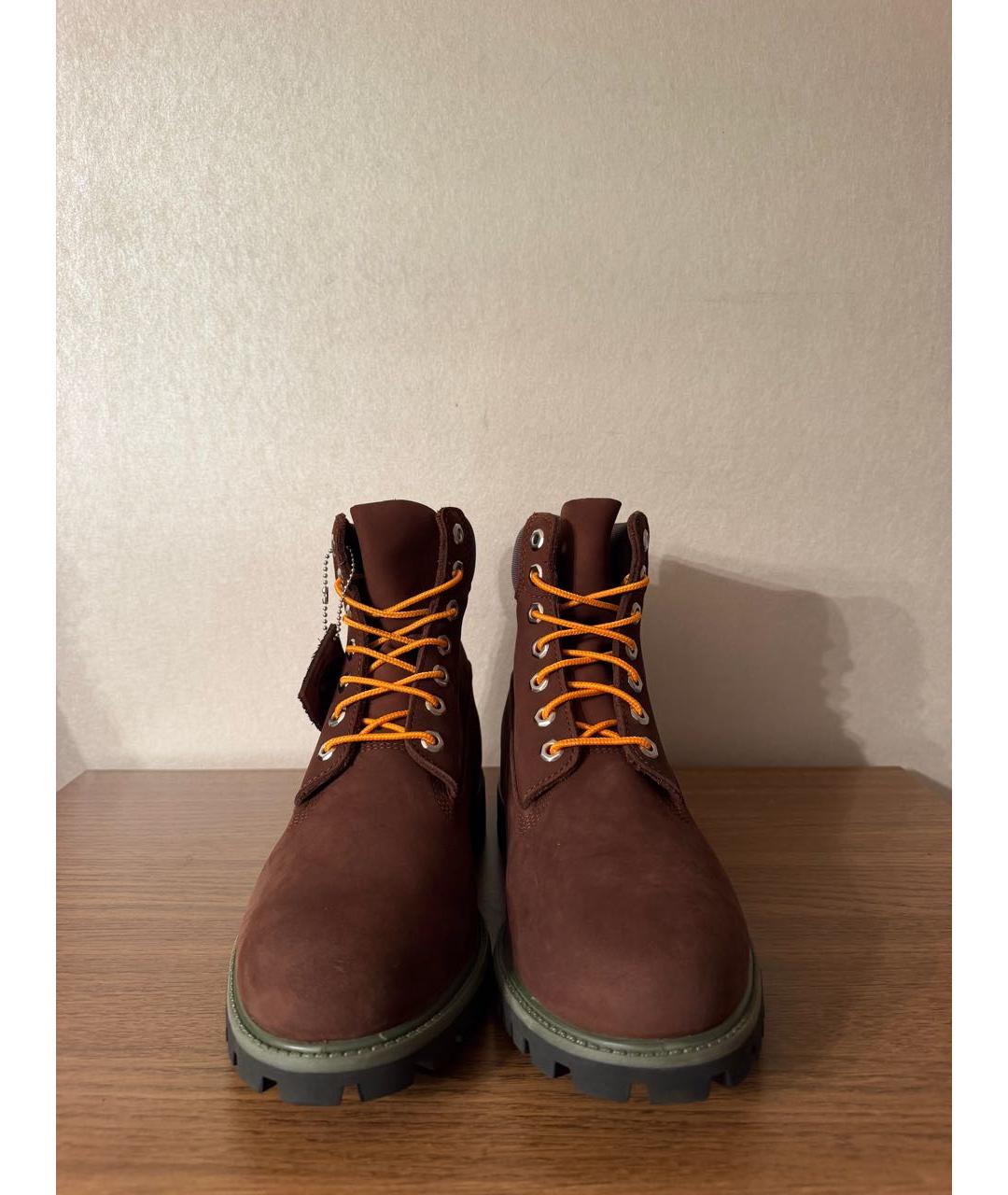 TIMBERLAND Коричневые нубуковые высокие ботинки, фото 2