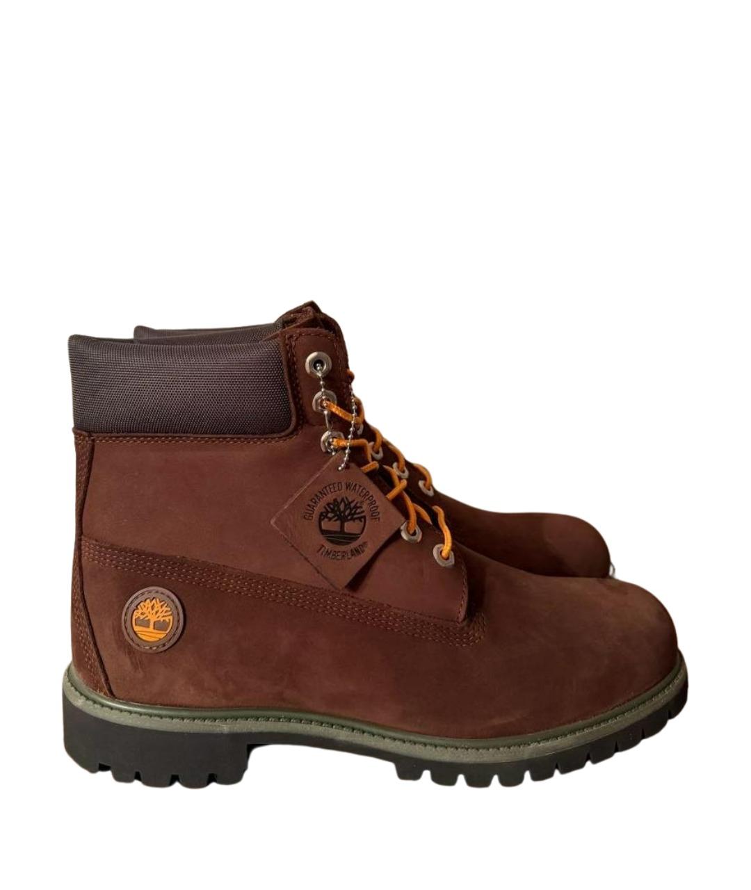 TIMBERLAND Коричневые нубуковые высокие ботинки, фото 1