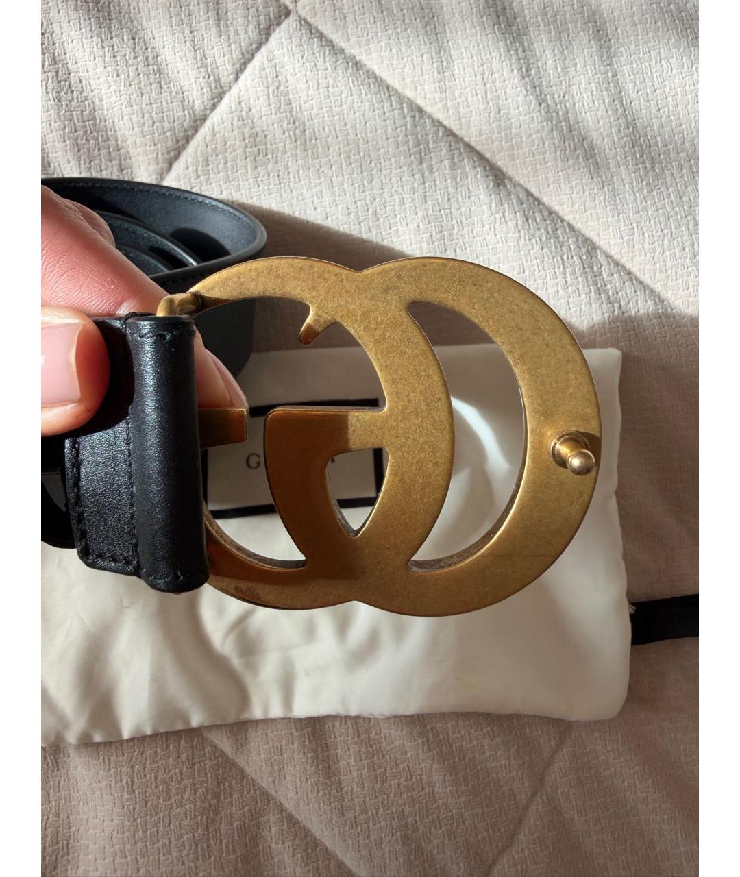 GUCCI Черный кожаный ремень, фото 2