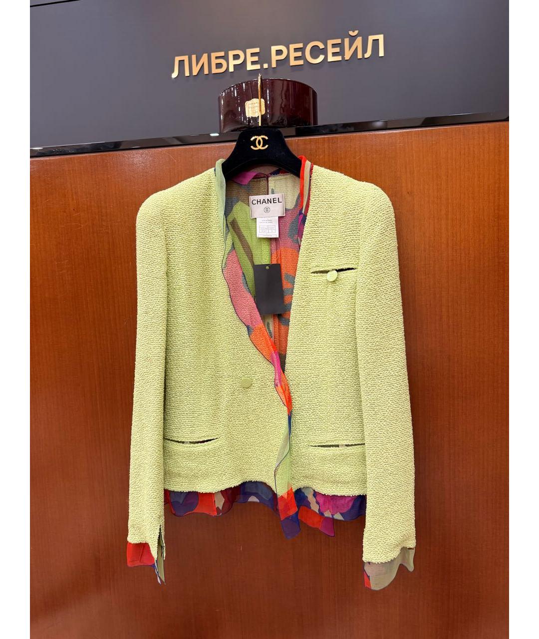 CHANEL Зеленый полиамидовый жакет/пиджак, фото 6