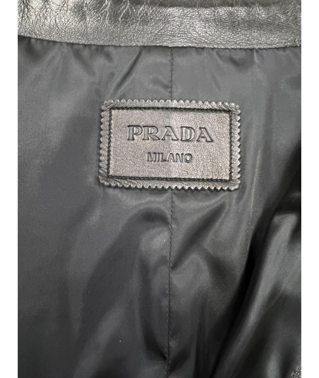PRADA Черная кожаная куртка, фото 3