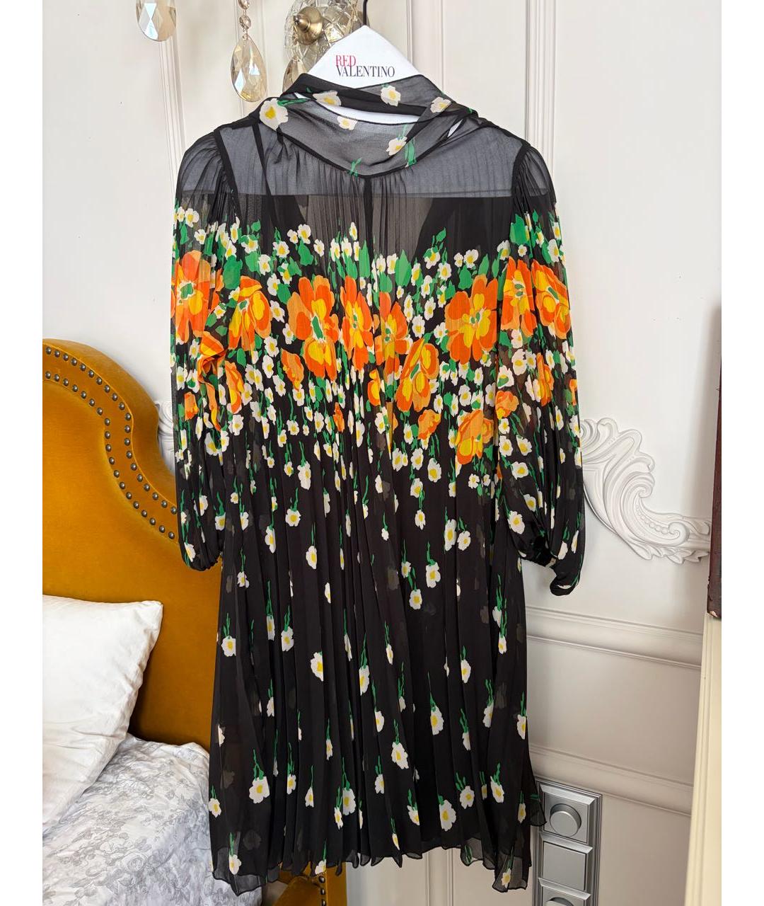 RED VALENTINO Черное полиэстеровое коктейльное платье, фото 5