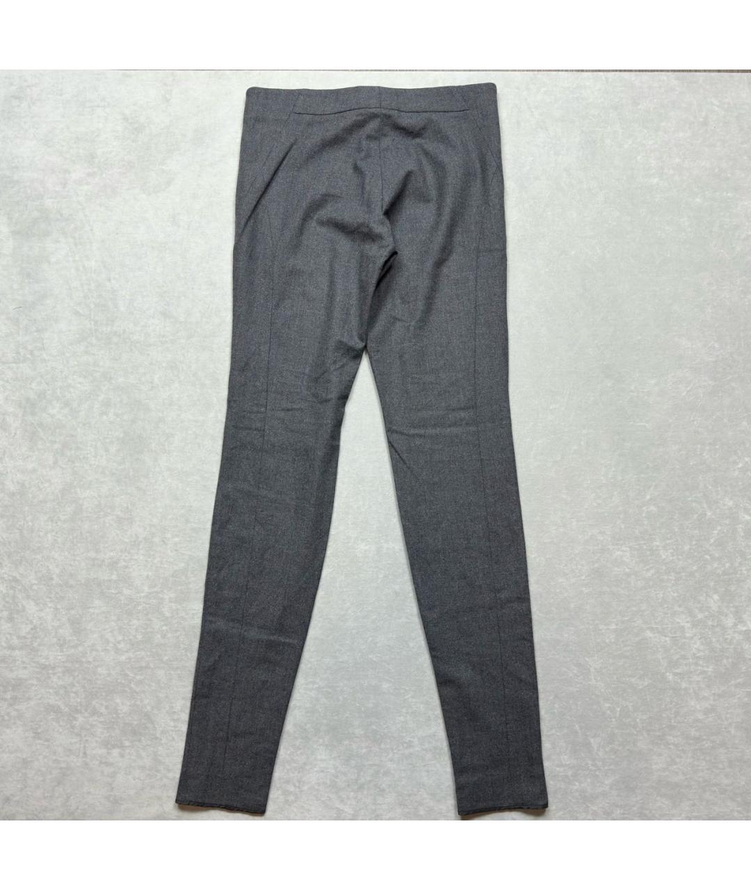 BRUNELLO CUCINELLI Антрацитовые шерстяные брюки узкие, фото 4