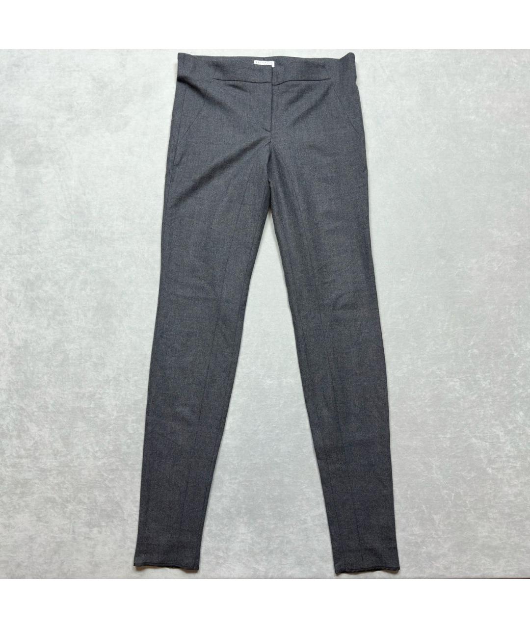 BRUNELLO CUCINELLI Антрацитовые шерстяные брюки узкие, фото 9