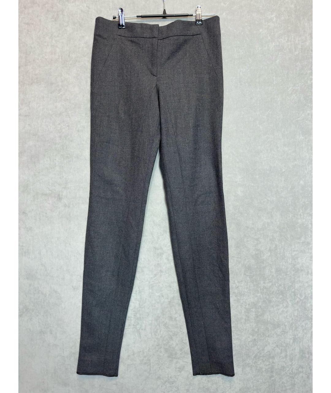 BRUNELLO CUCINELLI Антрацитовые шерстяные брюки узкие, фото 8