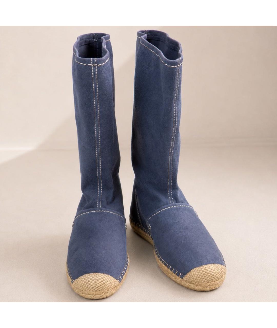 STUART WEITZMAN Синие замшевые сапоги, фото 2