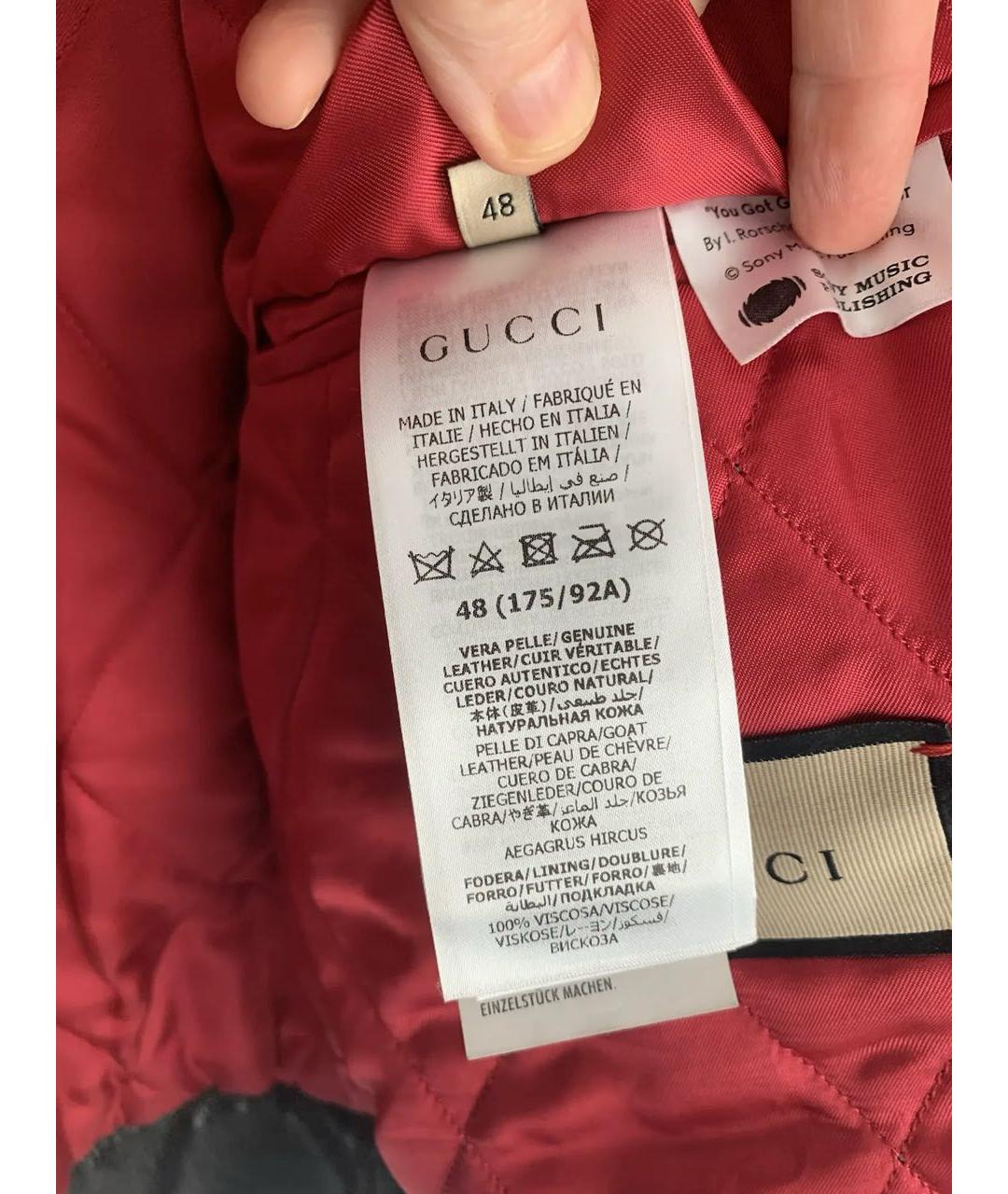 GUCCI Черная кожаная куртка, фото 7