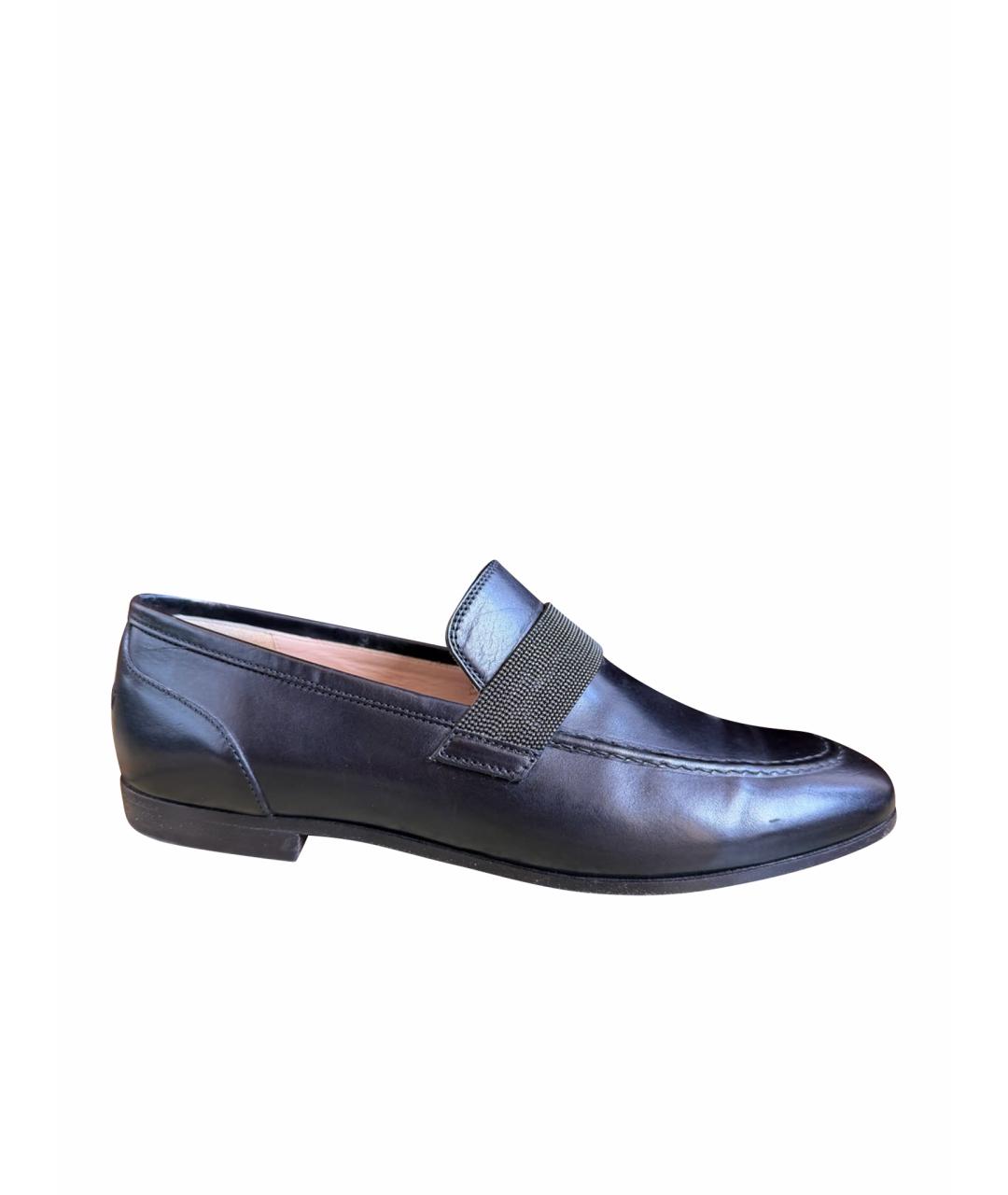 BRUNELLO CUCINELLI Черные кожаные лоферы, фото 1