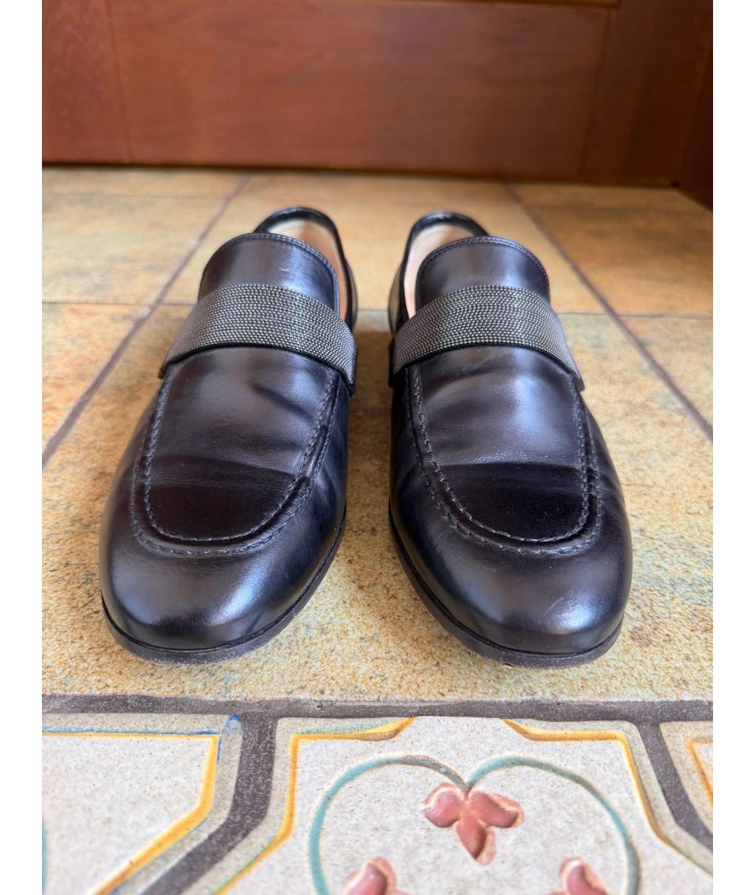 BRUNELLO CUCINELLI Черные кожаные лоферы, фото 2