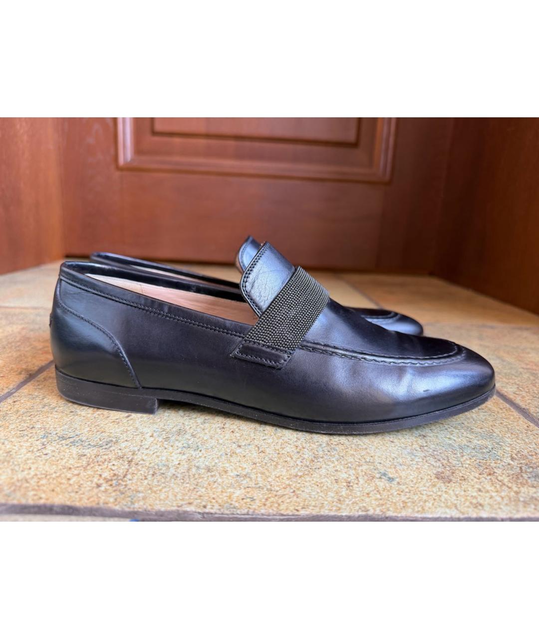 BRUNELLO CUCINELLI Черные кожаные лоферы, фото 9