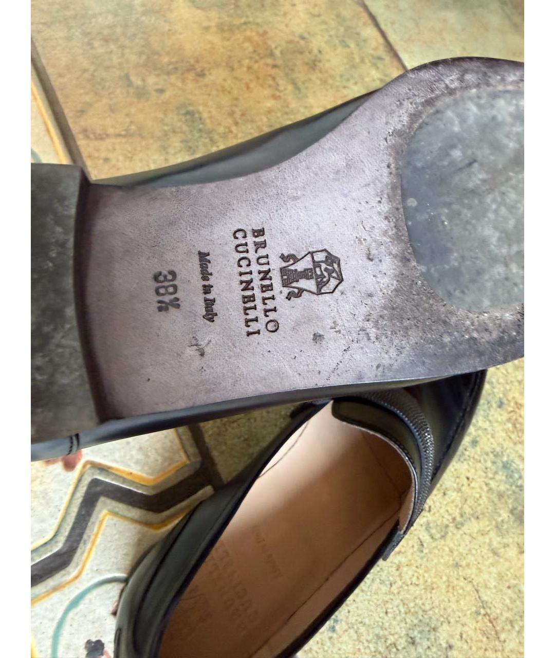 BRUNELLO CUCINELLI Черные кожаные лоферы, фото 5
