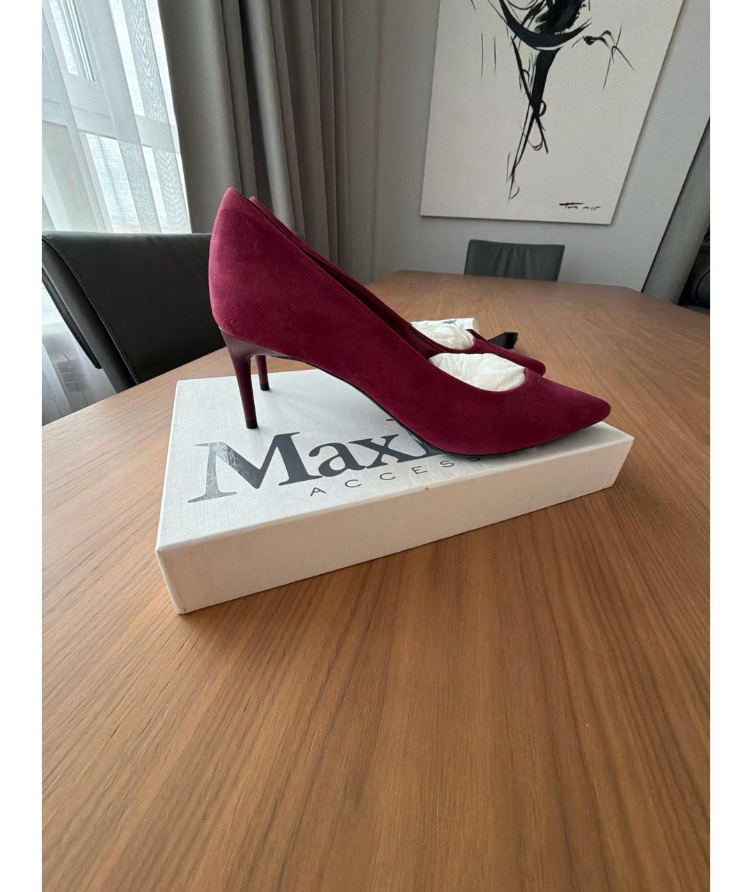 MAX MARA Бордовые замшевые туфли, фото 5