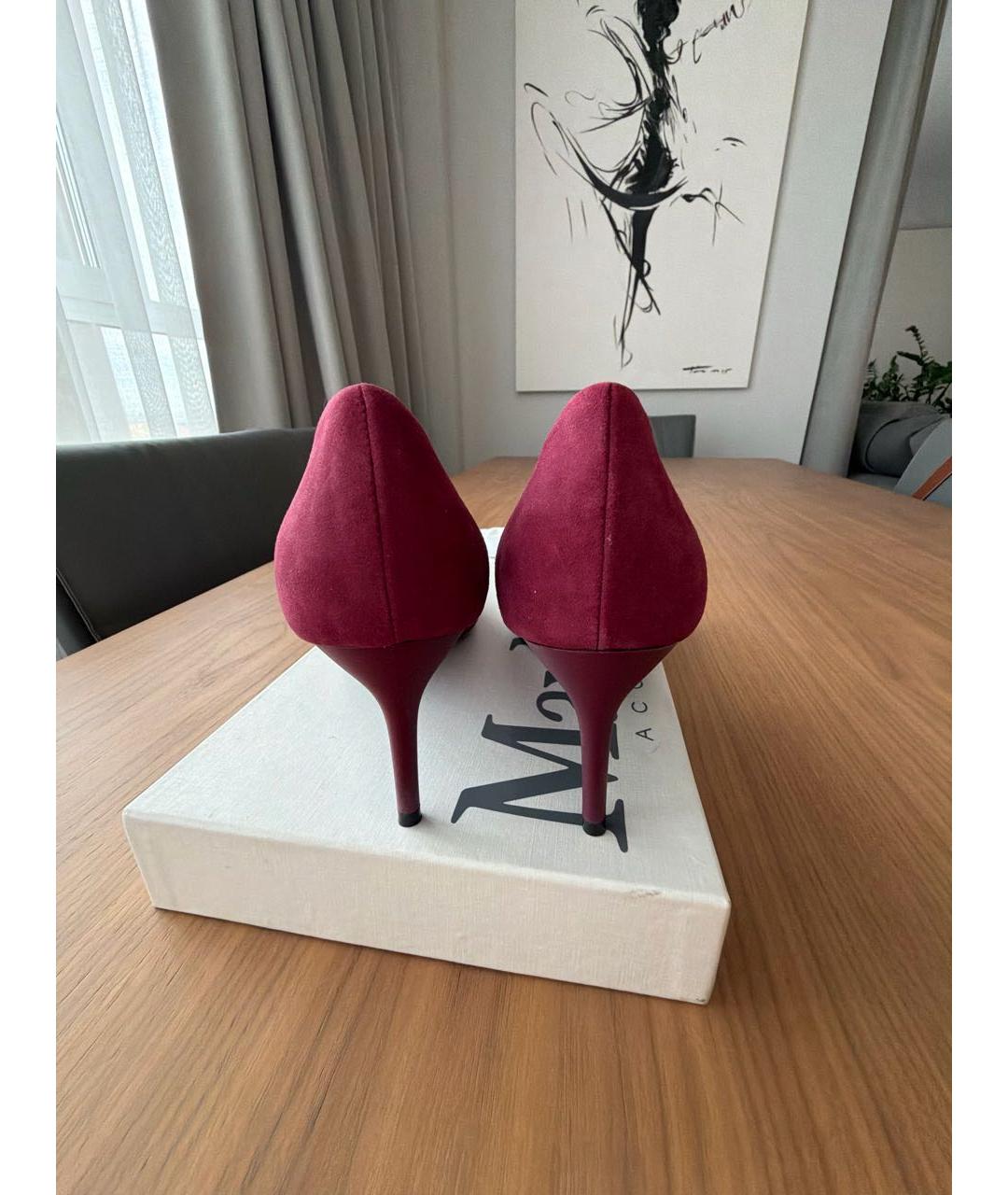 MAX MARA Бордовые замшевые туфли, фото 4