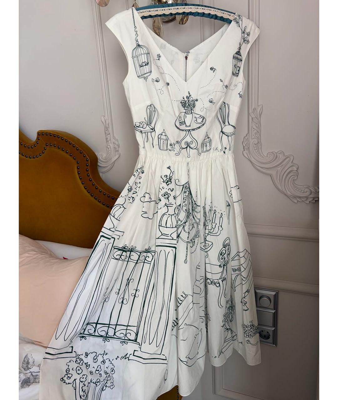 DOLCE&GABBANA Белый хлопковый сарафан, фото 5