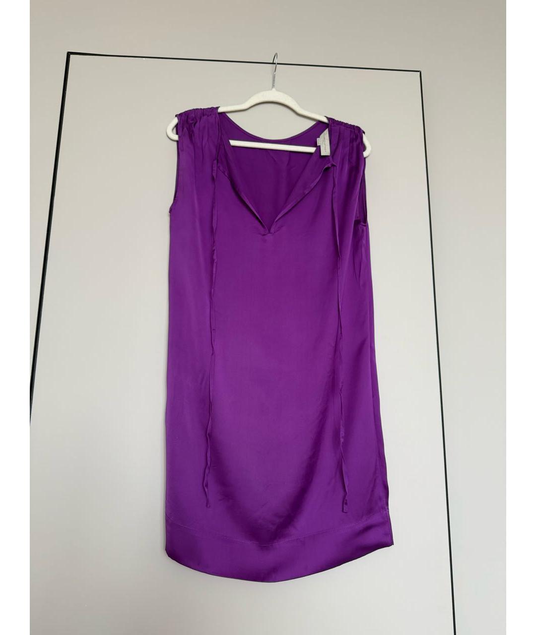 STELLA MCCARTNEY Фиолетовое шелковое коктейльное платье, фото 2